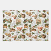 ヘブンリーヴィンテージエンジェルズホリー&ミュージックコラージュ キッチンタオル (横)