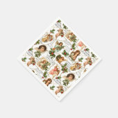 ヘブンリーヴィンテージエンジェルズホリー&ミュージックコラージュ スタンダードカクテルナプキン (角)