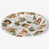 ヘブンリーヴィンテージエンジェルズホリー&ミュージックコラージュ ペーパープレート (アングル)