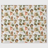 ヘブンリーヴィンテージエンジェルズホリー&ミュージックコラージュ ラッピングペーパー (フラット)