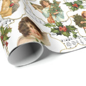 ヘブンリーヴィンテージエンジェルズホリー&ミュージックコラージュ ラッピングペーパー (ロールコーナー)