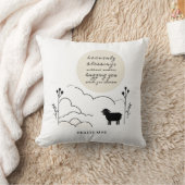 ヘブンリー恵み祈りの言葉 | ニュートラルカラー | 羊 クッション (ブランケット)