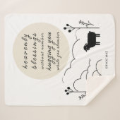 ヘブンリー恵み祈りの言葉 | ニュートラルカラー | 羊 シェルパブランケット (正面(横))