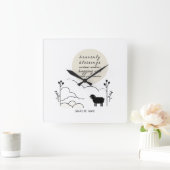 ヘブンリー恵み祈りの言葉 | ニュートラルカラー | 羊 スクエア壁時計 (ホーム)