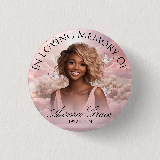 ヘブンリー蝶メモリアル1インチラウンドボタン 缶バッジ (正面)