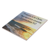 ヘブンリー2コリント5:17海写真デザイン タイル (側面)