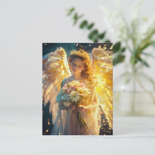 ヘブンリー・セレニティフェムエンジェルとブーケ ポストカード (スタンド正面)