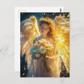 ヘブンリー・セレニティフェムエンジェルとブーケ ポストカード (正面/裏面)