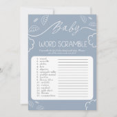 ヘブンリー・ブルー・ベイビー・ワード・スクランブル・ゲーム 招待状 (正面)