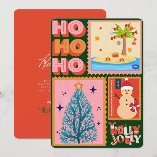 ヘブン航海のクリスマスフラットグリーティングカード シーズンカード (正面/裏面)