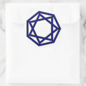 ヘプタゴンのダークブルーのヘプタグラム ラウンドシール (バッグ)