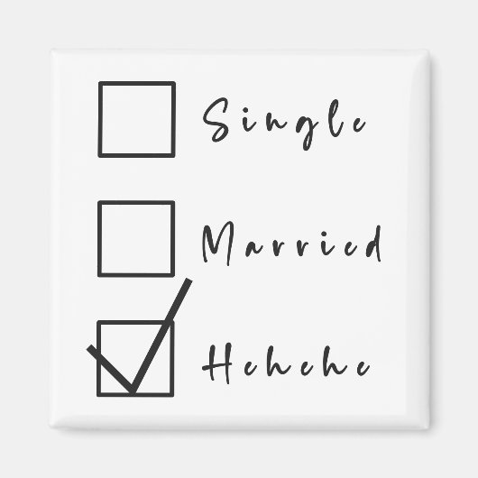 ヘヘ独身のー結婚した人間関係マグおもしろいネット マグネット (正面)