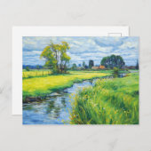 ヘベル川沿いの緑の牧草地 ポストカード (正面/裏面)