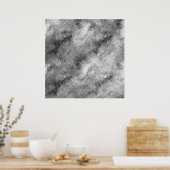 ヘマタイト灰色の落書きテクスチャ ポスター (キッチン)