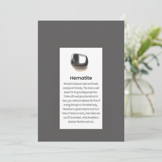 ヘマタイト石英結晶意味ジュエリー表示 シーズンカード (スタンド正面)