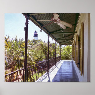 ヘミングウェイハウスバルコニービューオブライトハウス ポスター