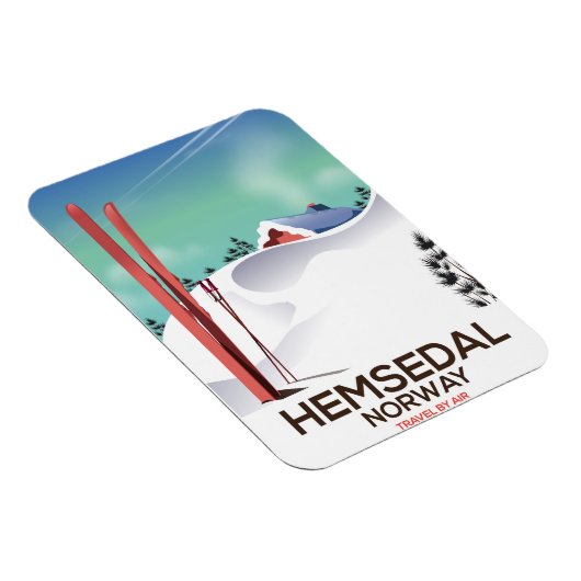 ヘムセダルノルウェースキー旅行ポスター マグネット (右側)