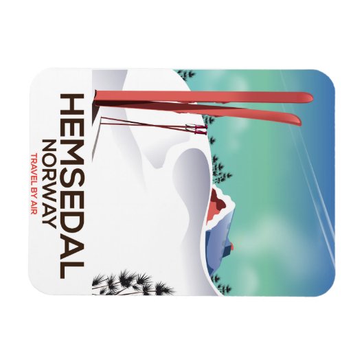 ヘムセダルノルウェースキー旅行ポスター マグネット (横)