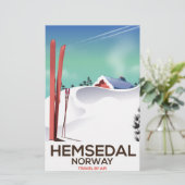ヘムセダール ノルウェー スキーの旅行ポスター 便箋 (スタンド正面)