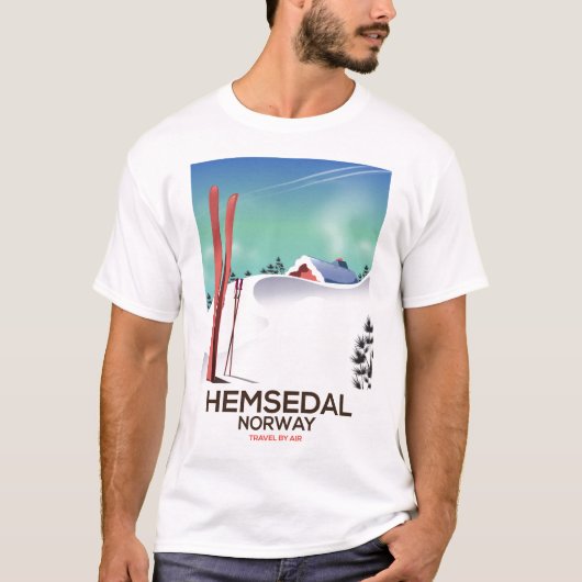 ヘムセダール ノルウェー スキーの旅 ポスター Tシャツ (正面)