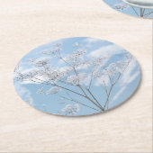 ヘムロックに氷の冬の霜©サンディ・ロング ラウンドペーパーコースター (アングル)