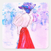 ヘモダンリエレガントの赤いスカートを持ってソム スクエアシール (正面)