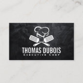 ヘラとシェフハットロゴ | 料理料理 名刺 (正面)