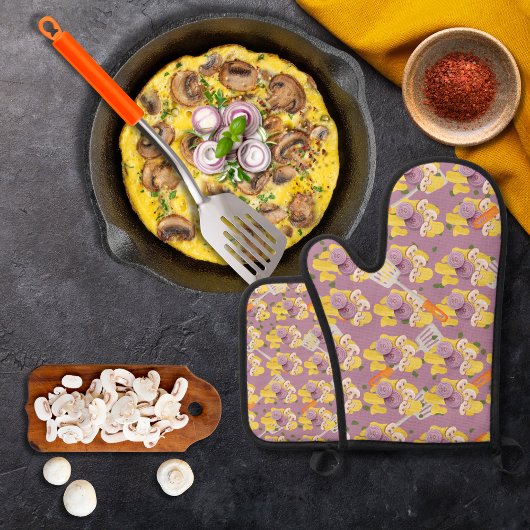 ヘラとスクランブルエッグパープル 鍋つかみ&鍋敷きセット