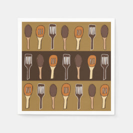 ヘラカラフルキッチン料理パーティー スタンダードカクテルナプキン