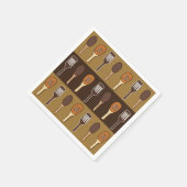 ヘラカラフルキッチン料理パーティー スタンダードカクテルナプキン (角)