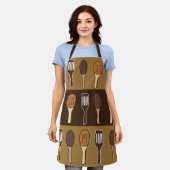 ヘラカラフルキッチン料理器具 エプロン (着用した状態)