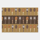 ヘラカラフル料理キッチンダイニング ラッピングペーパーシート (正面3)