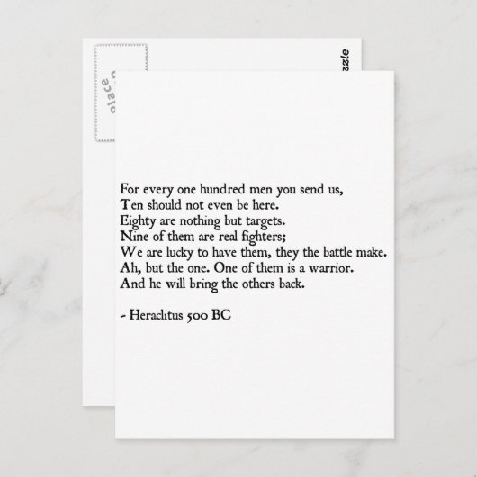 ヘラクリタス引用文 ポストカード (正面/裏面)