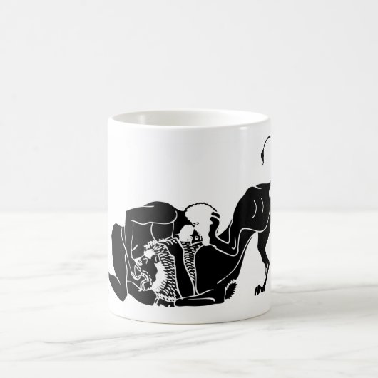 ヘラクレスおよびライオン コーヒーマグカップ (中央)