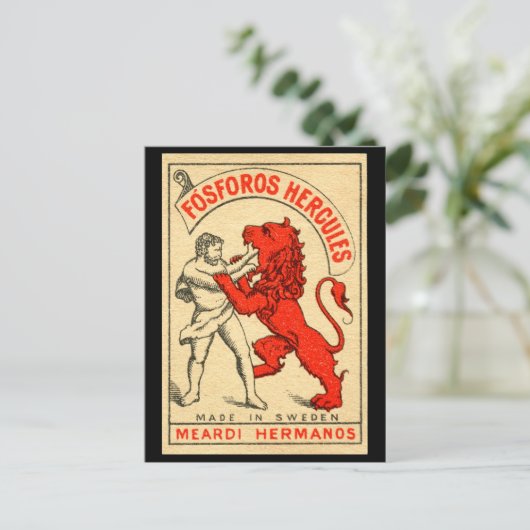 ヘラクレスがネメアのライオンのはがきと戦う ポストカード (スタンド正面)