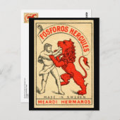 ヘラクレスがネメアのライオンのはがきと戦う ポストカード (正面/裏面)