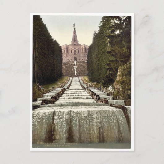 ヘラクレスとカスカデス、ウィルヘルムショエ、カッセル ポストカード (正面)