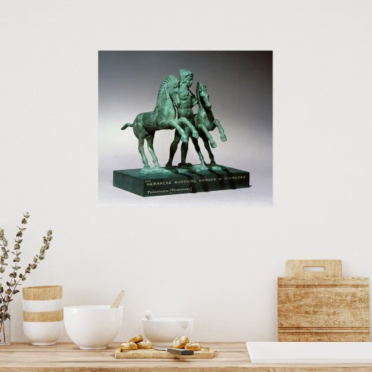 ヘラクレスはディオメーデースの馬を征服した ポスター (キッチン)