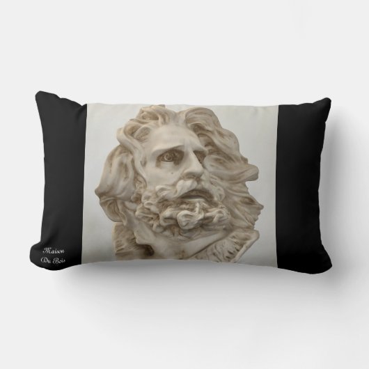 ヘラクレスデザインの木材クッション ランバークッション (正面)