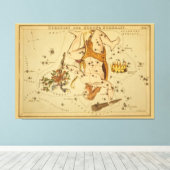 ヘラクレス – ヴィンテージ星図 キャンバスプリント (インサイチュ (ウッドフロア))