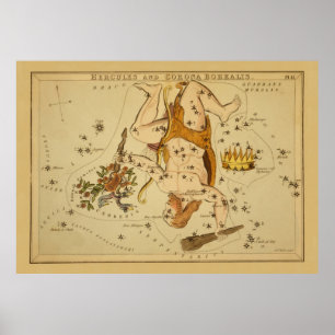 ヘラクレス – ヴィンテージ星図 ポスター