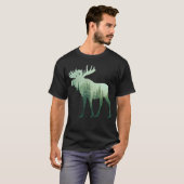 ヘラジカと森の自然 Tシャツ (正面フル)