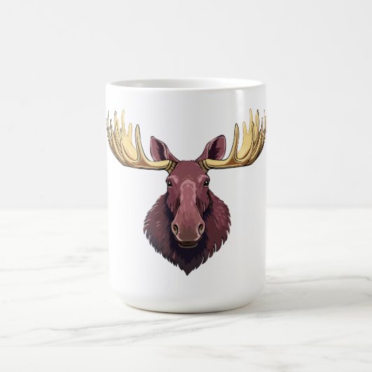 ヘラジカの雄の頭 コーヒーマグカップ (中央)