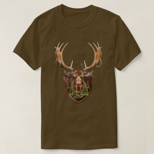 ヘラジカの頭のトロフィー Tシャツ (デザイン正面)