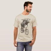 ヘラジカ自転車ビンテージアニマルアートラバー Tシャツ (正面フル)
