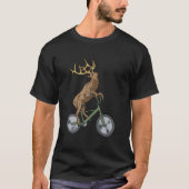 ヘラジカ 自転車 森林 自然 鹿 Tシャツ (正面)