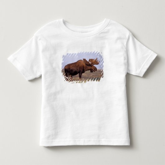 ヘラジカ, Alces alces,大きな角のある雄牛 トドラーTシャツ (正面)