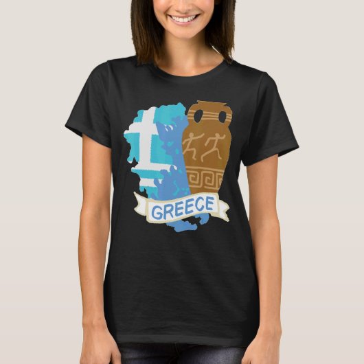 ヘラスギリシャの土産女男性へ性 Tシャツ (正面)