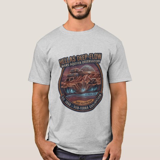 ヘラス深層マルス帯水層天文台 Tシャツ (正面)