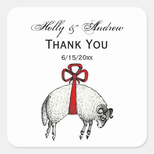 ヘラルディックバンドフリースラムシープクレストエンブレム スクエアシール (正面)